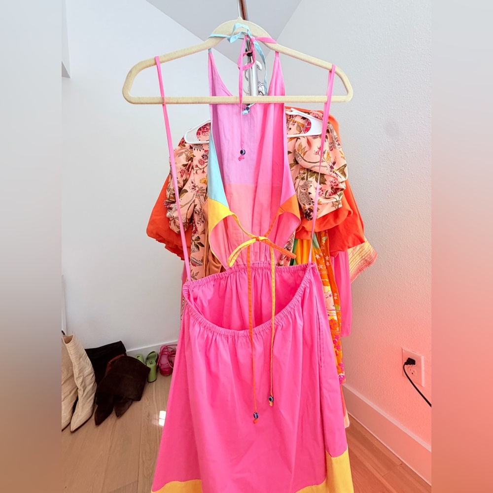 Staud Colorblock Pink Summer Dress - Picture 9 of 12